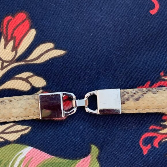 H&M Cream Snakeskin Belt with Silver Buckle and Side Link Hardware - Picture 5 of 5
